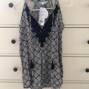 Black and White tassel tank